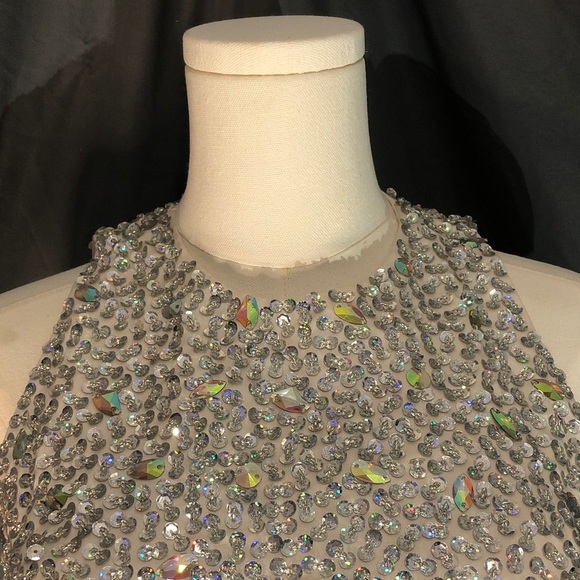 Elegant Blue and Silver Women's Formal Dress - Picture 15 of 16